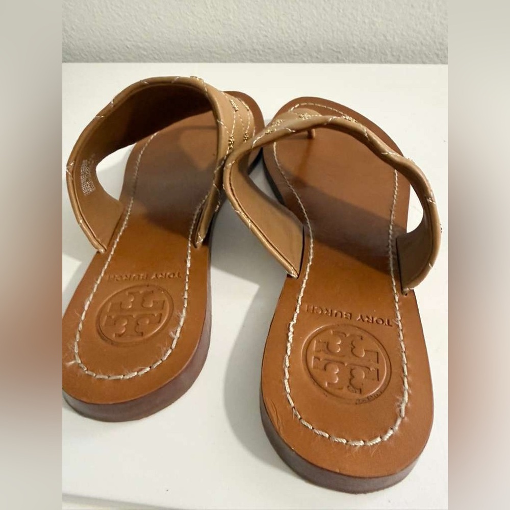 Tory Burch Tan Quilted Sandals - Picture 2 of 5